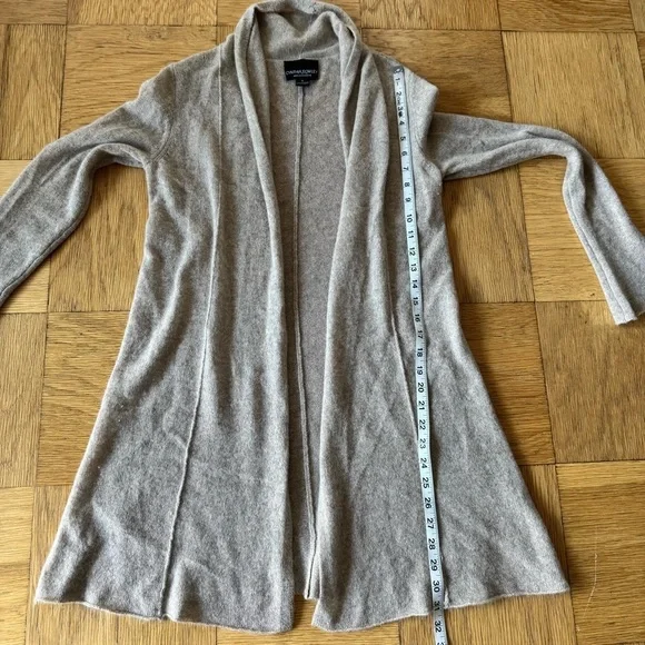 Cynthia Rowley Cashmere Cardigan Sweater Open Long Sleeve Soft Tan Taupe - Picture 5 of 7